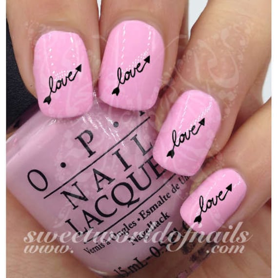 Valentine's day Nail Art Love Word water Decals