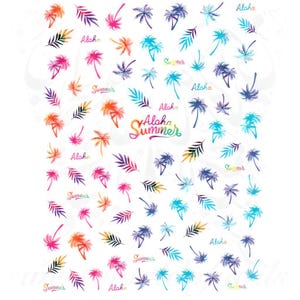 Summer Nail Art Palm trees Leaves Nail Stickers