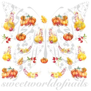 Thanksgiving Nail Art Pumpkins Water Slides