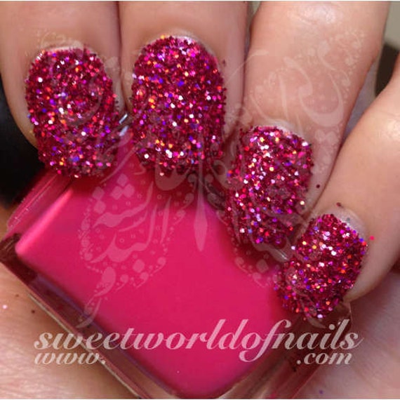 Nail Glitter Red Sparkle Glitter Dust Powder Nail Art