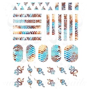 Snake Nail Art Skin Print Stickers