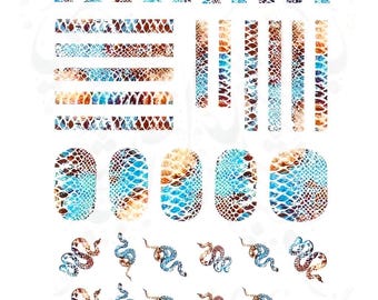 Snake Nail Art Skin Print Stickers