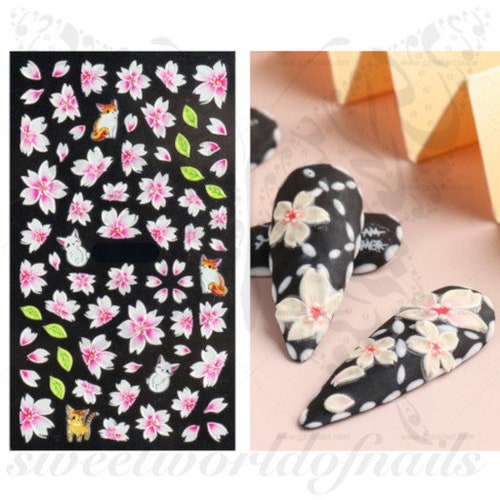 Gold Flower Nail Art Stickers Etsy