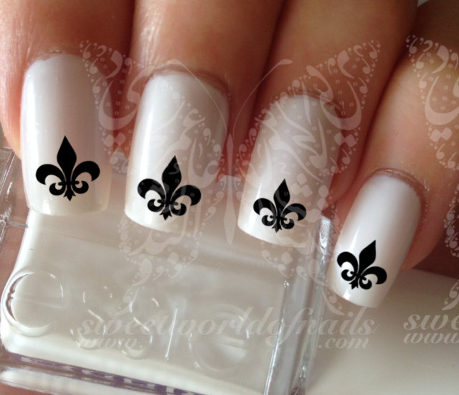 Fleur De Lis Nail Art Nail Water Decals Transfers Wraps Etsy