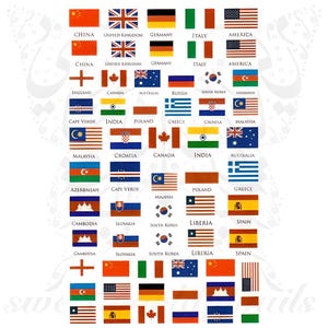 Country Flags Nail Art Stickers