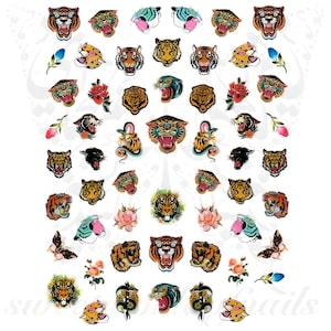 Tiger Nail Art Stickers
