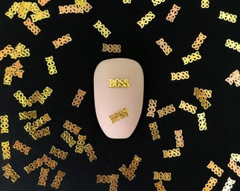 Boss Nails Gold Thin Metallic Nail Charms