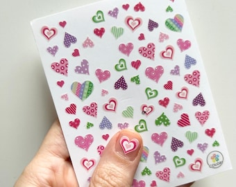 Valentine Nail Art Hearts Stickers
