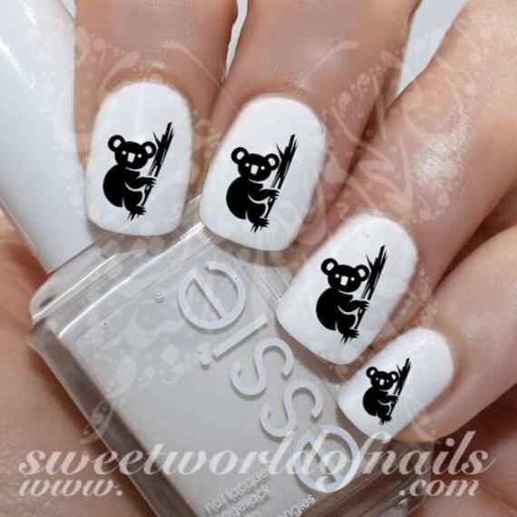 Koala Nail Art Nail Water Decals Etsy