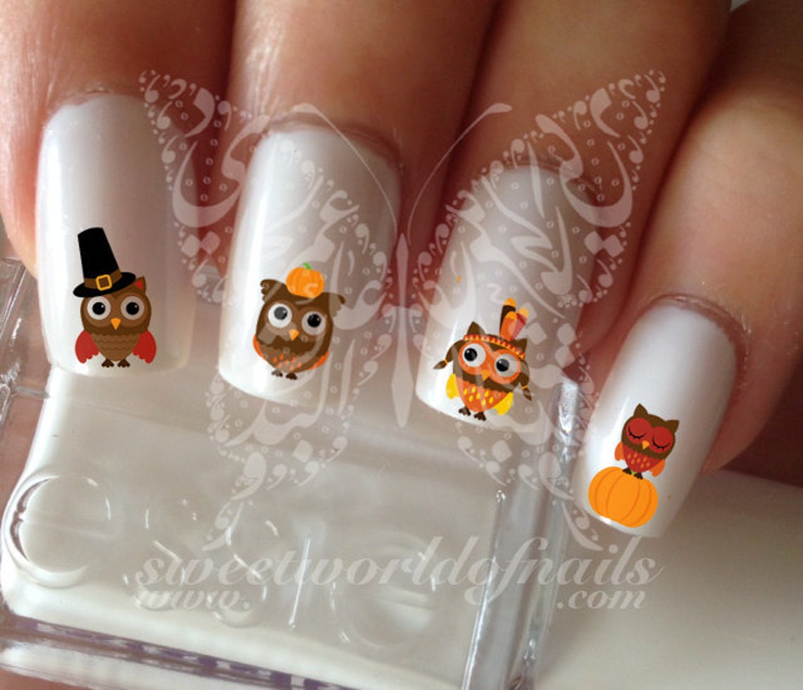 Thanksgiving Owls Water Decals Transfers - Etsy