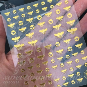 Gold Bee Nail Stickers