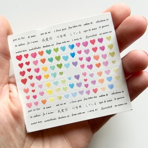 Valentine&#39;s day nails Colorful Hearts Water Decals