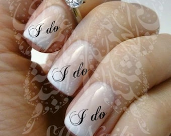 Wedding Nail Art I do Nail Water Decals