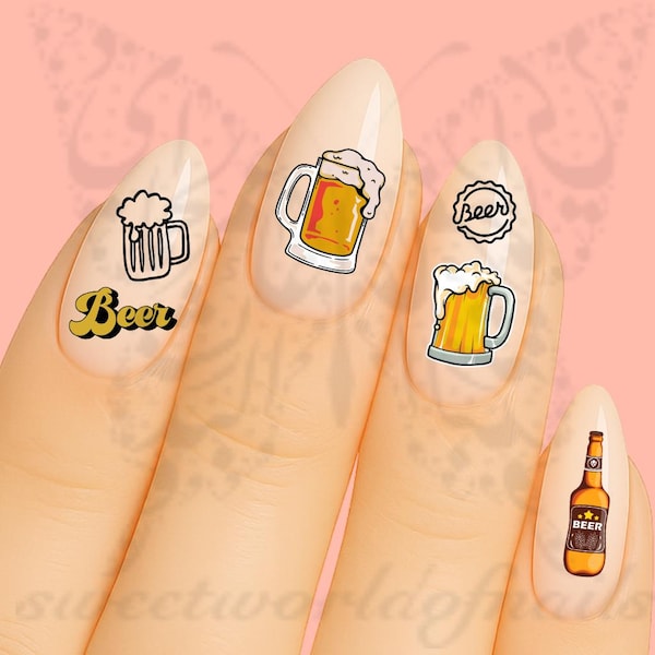 Beer Nail Art Water Decals