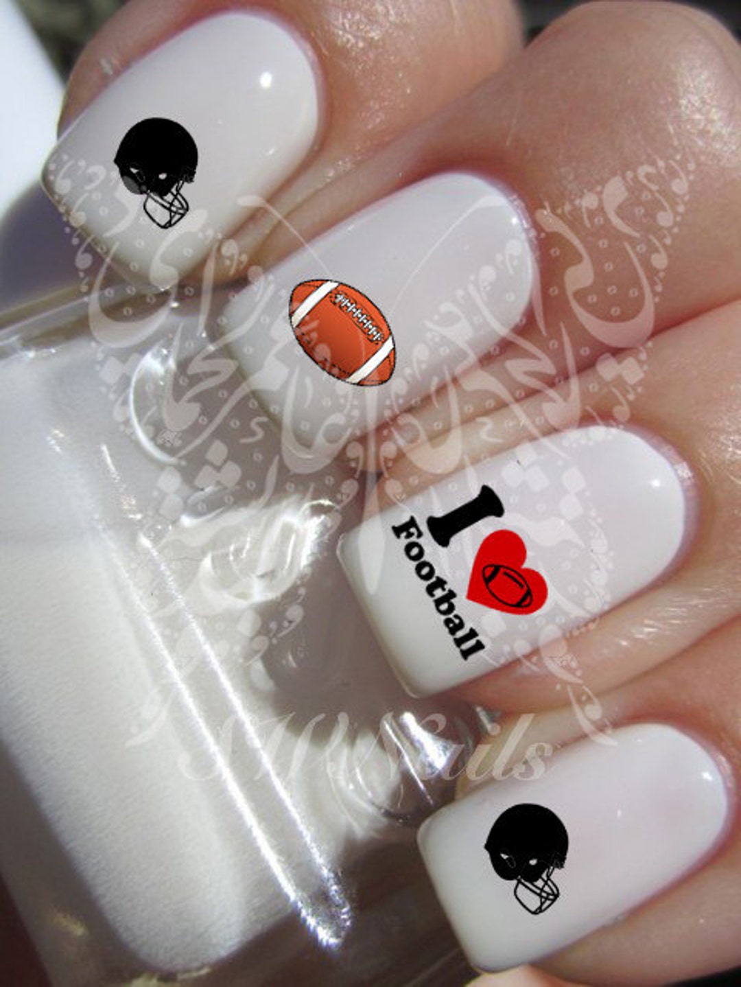 I Love American Football Nail Art Water Decals Nail Transfers - Etsy