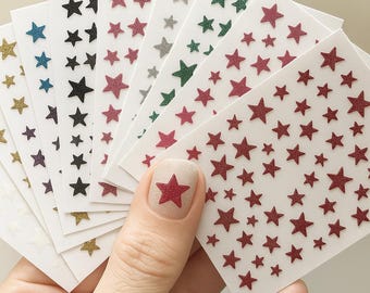Glitter Stars Nail Art Stickers
