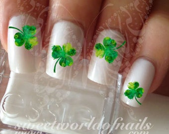 Saint Patrick's Day Nail Art Clover Shamrock Water Decals