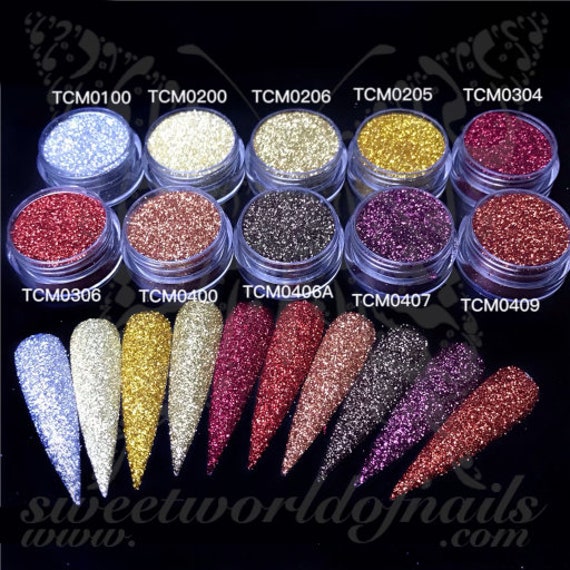 0.2 Mm Fine Hexagon Nail Glitter Dust Powder Nail Art 