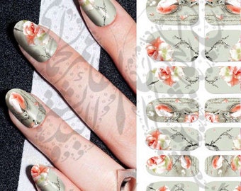 Rose Nail Art Water Full Wraps Transfers