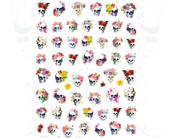 Halloween Nail Art sugar Skull Stickers