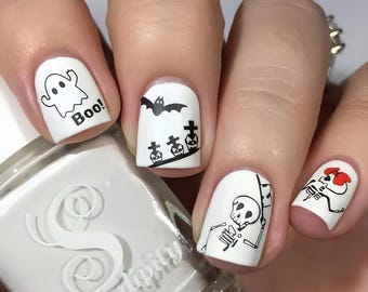 Halloween Mummy Nails Skeleton Water Decals