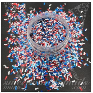 Nail art confetti pailleté du 4 juillet