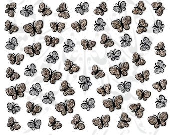 Glitzer Schmetterling Nail Art Sticker