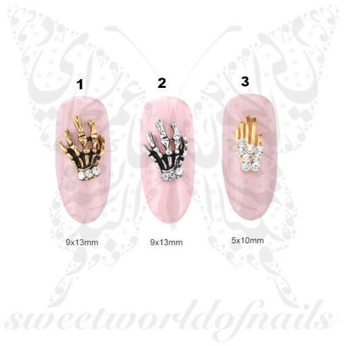 5pcs/bag Nail Art Metal 3D Charms Halfcircle Bee Heart Bow Etsy