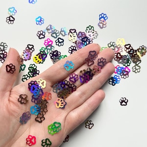Décoration pour ongles confettis scintillants, décoration d'ongles Cat Paw
