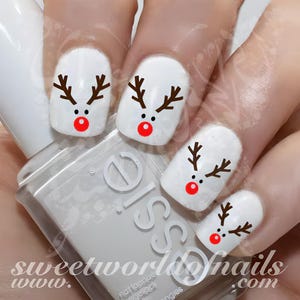 Christmas Nail Art Reindeer Water Decals