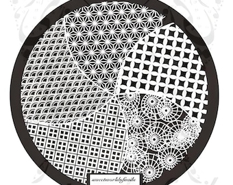 Placa de estampado para uñas con patrones