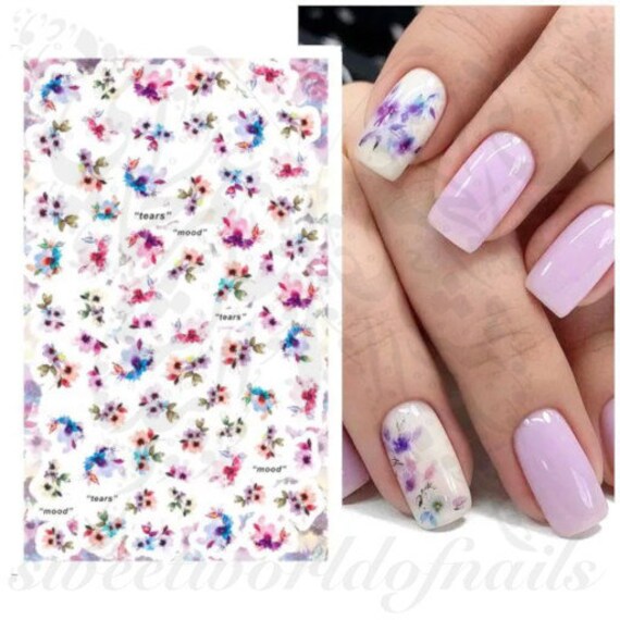 Nail flower sale stickers