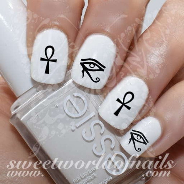 Nail Art égyptien Eye of Ra / Horus Egyptian Cross Nail Water Décalcomanies