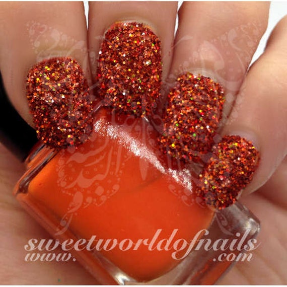 Nail Glitter Light Orange Sparkle Glitter Dust Powder Nail Art