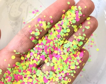 Neon Round Nail Art Confetti Glitter