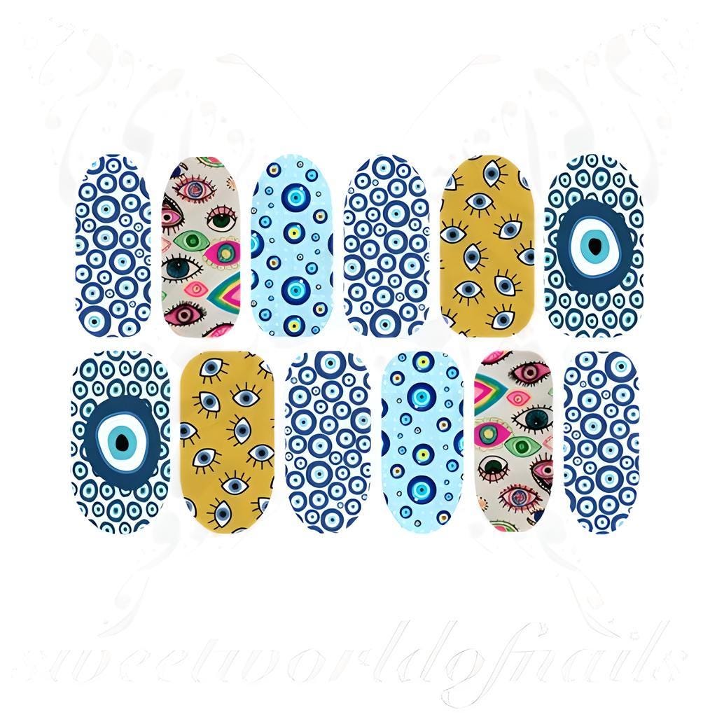 Evil Eye Nail Art Water Full Wraps