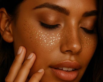 Gouden sproetgezichttattoos: metallic tijdelijke tatoeages voor feestjes