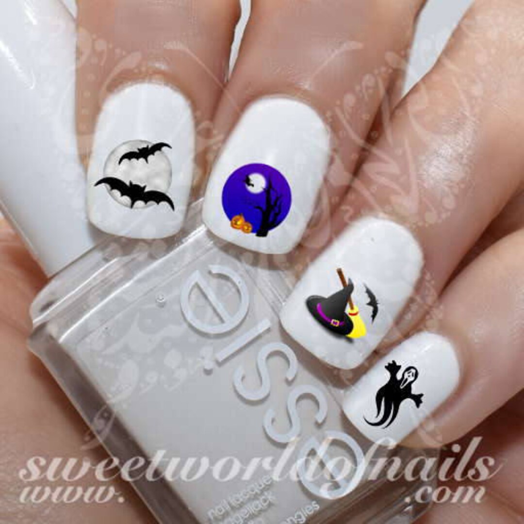 Halloween Nail Art Nail Water Decals Transfers Wraps - Etsy