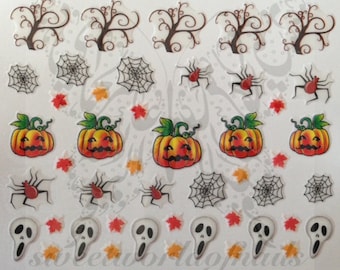 Halloween Stickers Nail Art Pumpkins Ghost Spider stickers