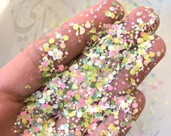 Nail Art con glitter esagonali