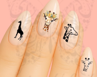 Giraffe Nail Art Water decals