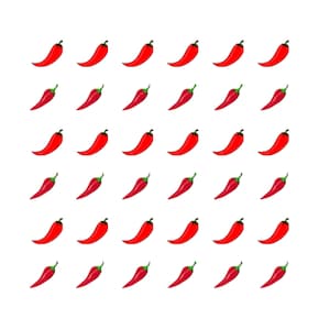 Mini Red Chili Peppers Nail Art Water Decals