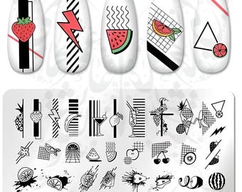 Summer Nail Art Fruits Stamping Plate