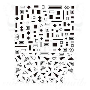Black Geometric Nail Art Lines Shapes Stickers
