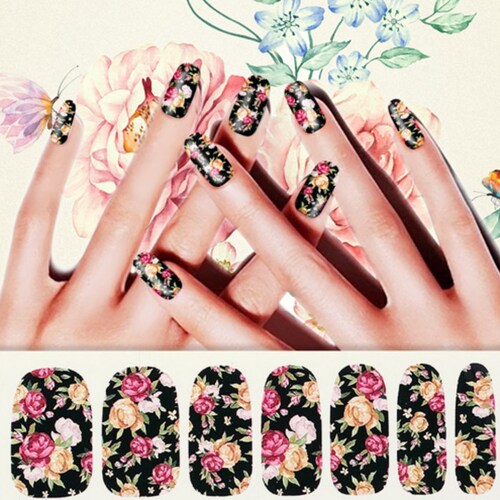 Colorful Nail Art Water Full Wraps Transfers - Etsy