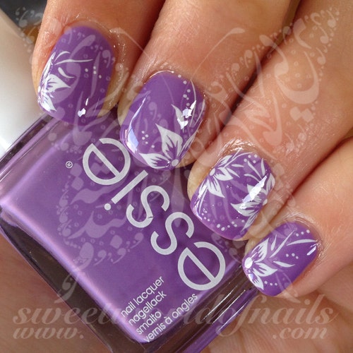 Nail Art Pink Flowers Nail Water Decals Transfers Wraps Etsy