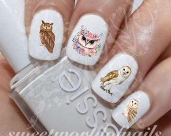 Owl Nail Art Nail Water Decals
