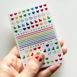 Valentine&#39;s Day Nail Art Colorful Heart Nail Stickers
