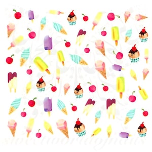 Ice cream Nail Art Water Decals