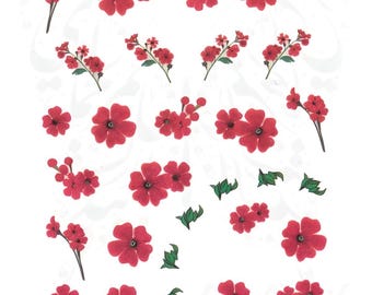 Rode kersenbloesem Japanse boom Sakura waterstickers